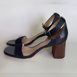 Louise et Cie Gabrie Navy Blue Strappy Heels Size 7.5  /  38